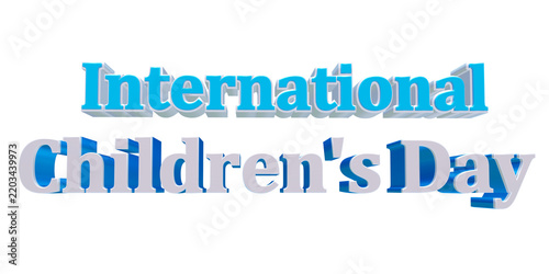 International Children's Day 3D Text