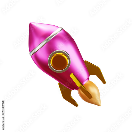 3D Rocket Icon