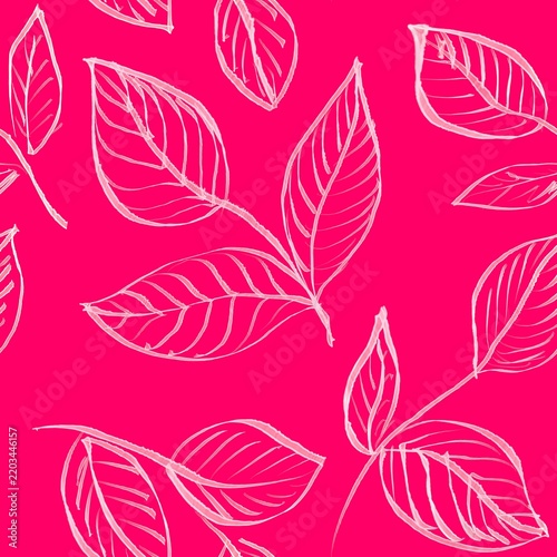 seamless pattern with leaves background fabric fashion design allover print wrapping paper digital illustration art texture textile wallpaper colorful apparel image 
