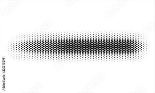 Halftone dot brush stroke black vector abstract design element background