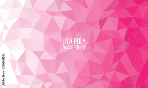 Modern pink low poly triangle shapes background