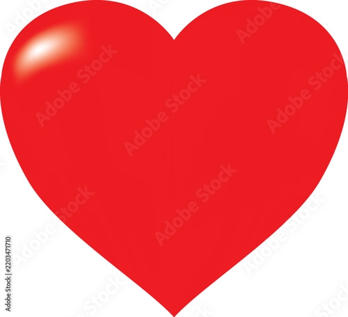 Shiny Heart Illustration , Heart Icon, Red Heart Emoji