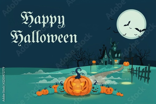 Happy halloween pixel art scene