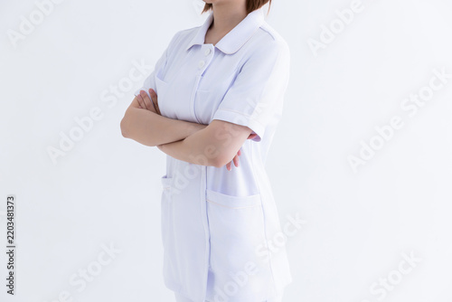 Plakat 白衣を着た女性
