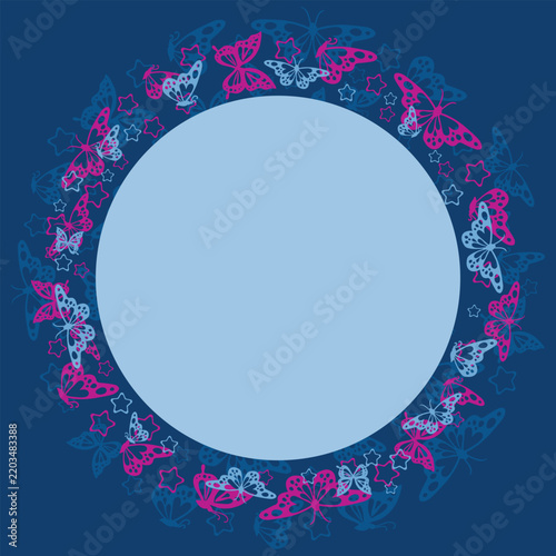 Elegant butterfly frame background vector