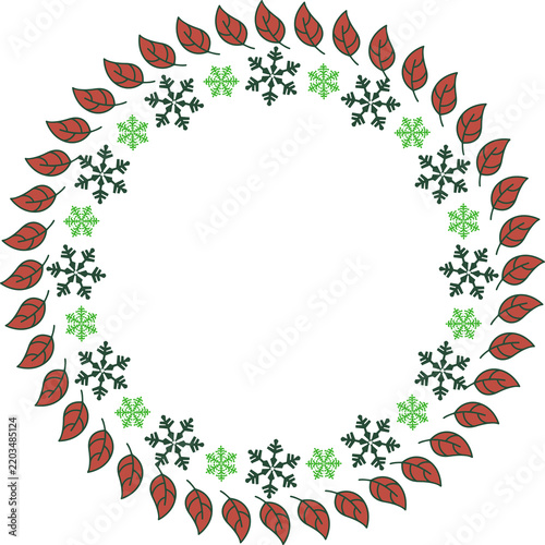 christmas wreath with snowflakes