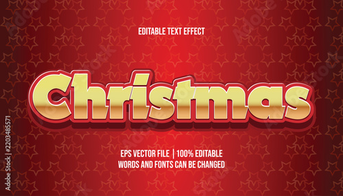 Merry Christmas holiday greeting editable font effect