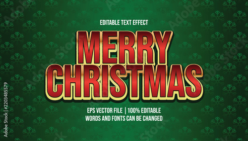 Merry Christmas holiday greeting editable font effect