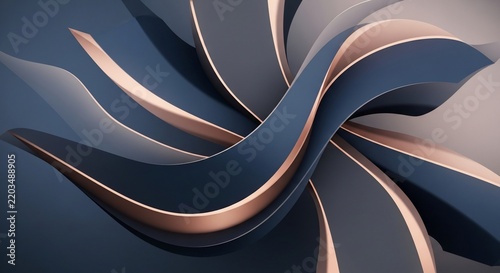 Fluid Form: Abstract 3D Render with Metallic Accents
