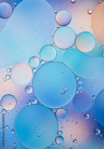Ethereal Droplets Dance: Macro Abstract of Oil and Water's Psychedelic Flow