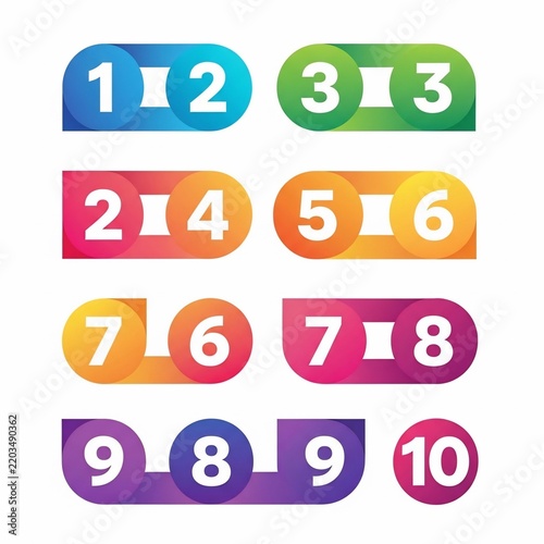 Vibrant Gradient Number Bubbles: Playful Digit Design