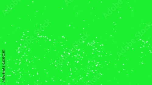 Moving White Particles Motion Graphics on Green Screen Background, Floating Particle Animation for Transitions, Overlays, Compositing, Digital Designs, Creative Videos and Visual Effects Projects
