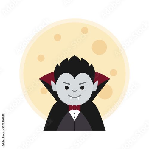 Halloween vampire character flat design vector illustration. cartoon vampire illustrations, retro gothic horror bat and vampire vector icons for party invitations. Halloween vampire cartoon characters