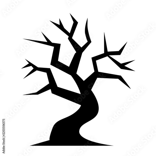 Dead Tree Halloween Silhouette with Twisted Branches and Haunted Forest Theme