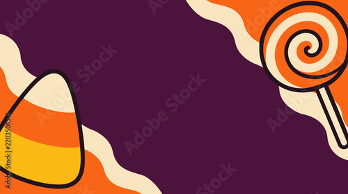 Candy Corn and Lollipop Halloween Background