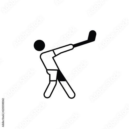 Golfer Chip Shot Vector Icon which an easily modify and edit