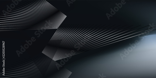 Luxury Elegant Super Car Automobile Urban Design Background. Premium Black Silver Metallic Shine lines Effect Display showroom in store. Luxurious Brand Royal High Standard Award Background Template