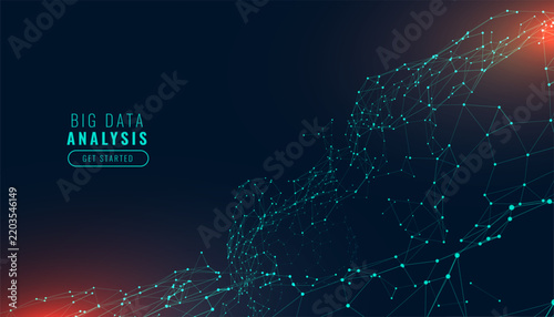 Futuristic Blue Digital Wave with Network Particles and Technology Concept