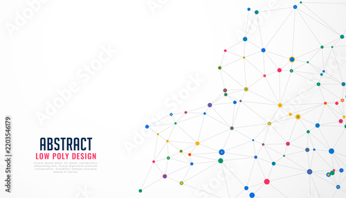 Colorful Abstract Network Connections with Digital Nodes and Technology