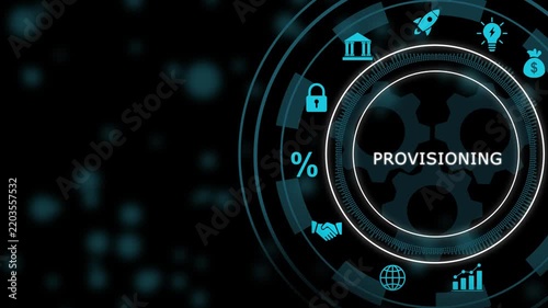 Provisioning concept with digital gear hud interface and business animation technology