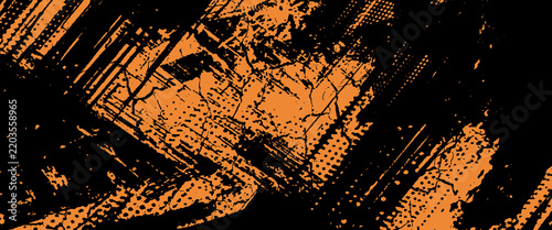 orange black brush Car sticker wrap pattern banner abstract sporty lines black orange color combination grunge brush pattern racing motorsport design.