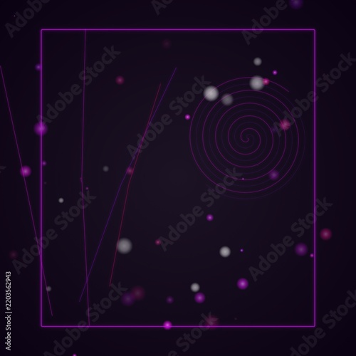 Single spiral vortex and thin light lines in a deep dark purple cosmic space