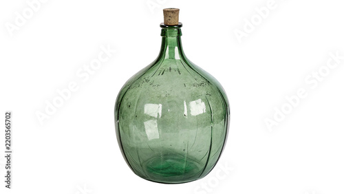 Obraz na plátne Large empty green glass bottle carboy jug isolated on transparent background
