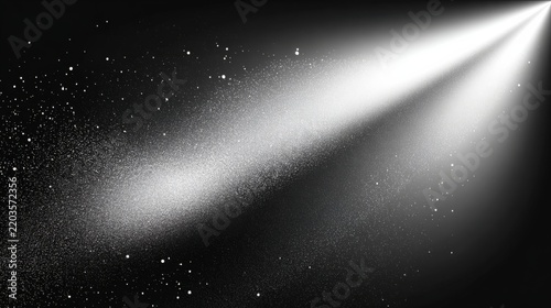 Bright spotlight beam lighting dark dusty background