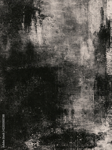 Weathered monochrome surface with layered grunge brush marks