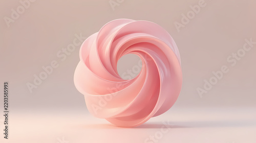 Pink spiral abstract geometric shape