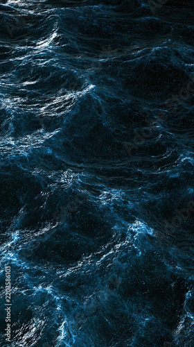 Dark ocean currents forming textured blue water patterns