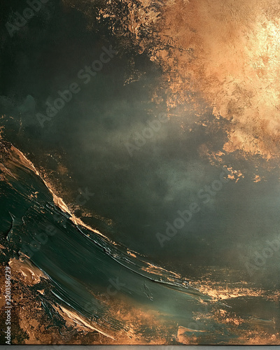Sunlit ocean wave curling through glowing coastal mist