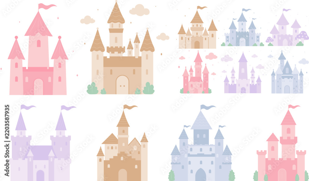 Obraz premium Castle Fairy Illustration