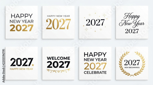 2024 new year celebration calendar icons set