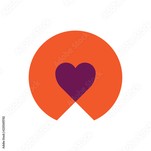 Dating Minimal Love Heart Logo Design Vector Icon