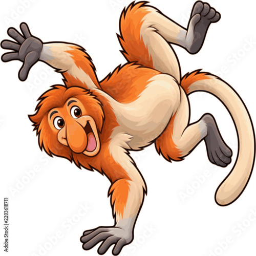 cartoon illustration of a bekantan