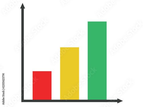 Growth and Loss Bar Chart Illustration
