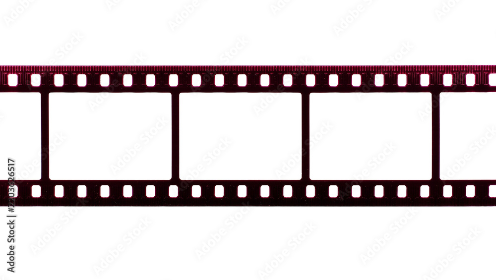 Fototapeta premium Strip of vintage film with perforations, isolated on transparent background