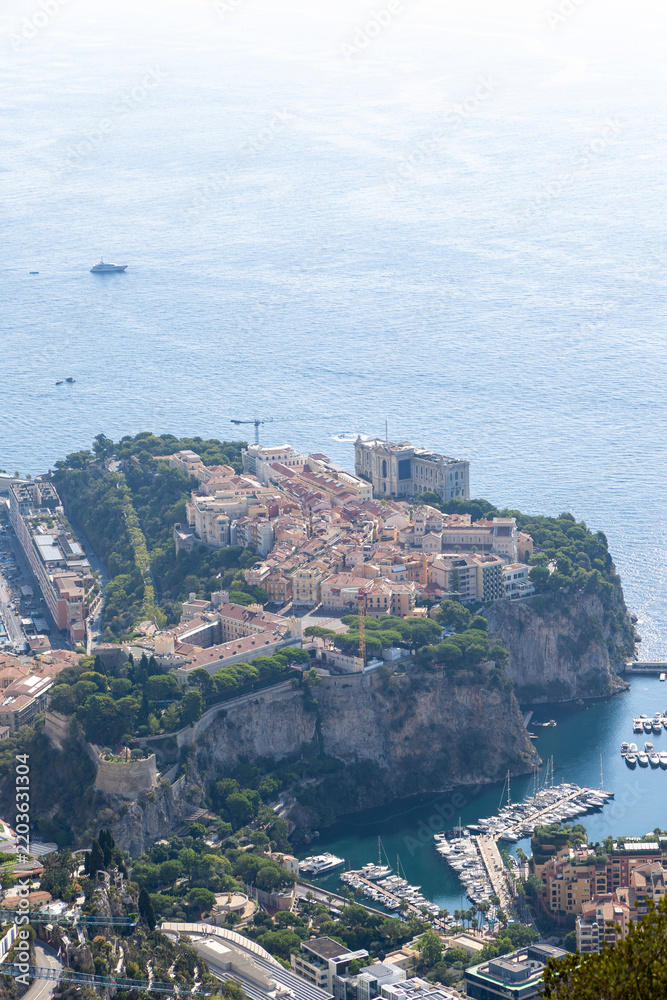 Obraz premium Panoramic view of Monaco and Monte Carlo. Aerial view.