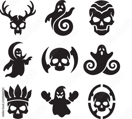 Public Facility Pictogram Icon Set Black Silhouette