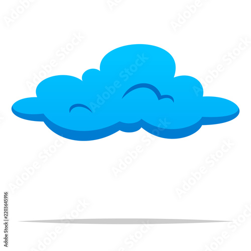 Blue cloud cartoon vector isolated illustration