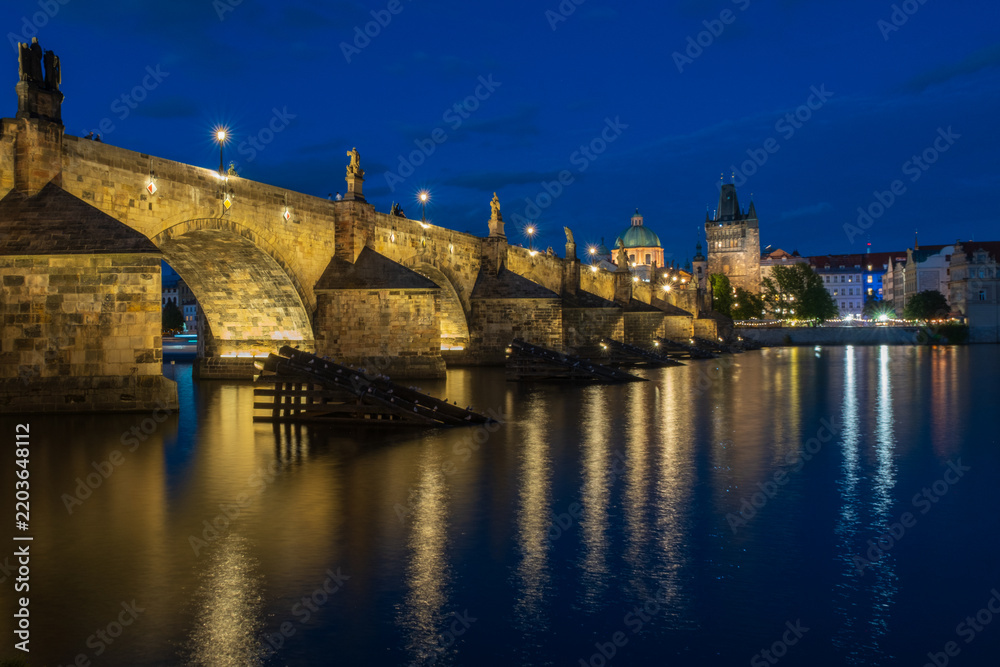 Fototapeta premium Night View of Charles Bridge