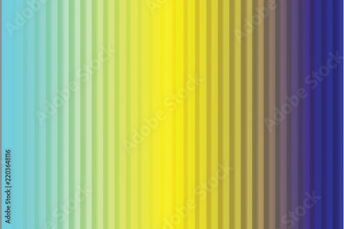 Multicolor cyan yellow dark blue glass stripe gradient texture photo, elegant vertical ribbed glass panel design with horizontal rainbow color transition, and premium creative presentation backdrop.