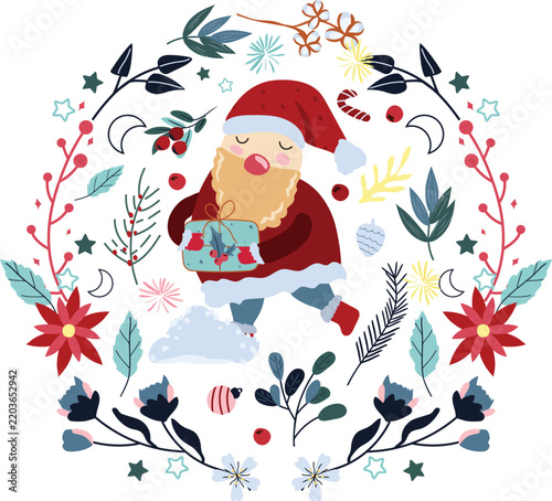 christmas card with santa claus