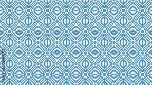 Seamless Blue Concentric Circle Pattern for Background Design