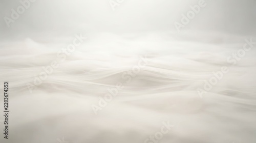 soft white waves of mist creating a serene atmosphere