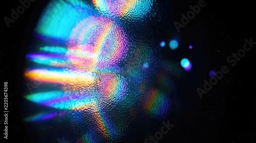 Colorful abstract light patterns on a dark background