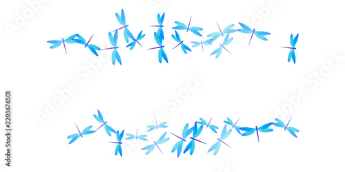 Fairy cyan blue dragonfly isolated vector illustration. Summer little damself...