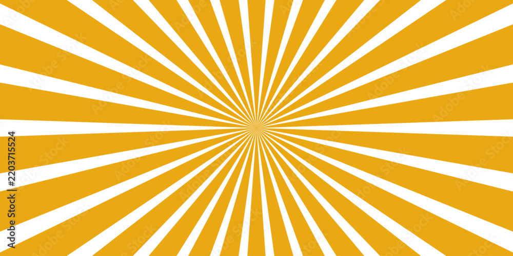 Fototapeta premium An abstract radial burst of yellow and white lines creates a dynamic and energetic visual effect, radiating outwards from a central point like a stylized sun or explosion.