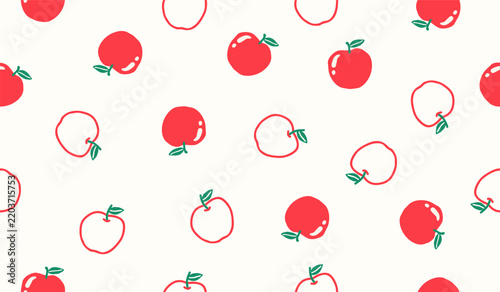 Cute apple fruits pattern background vector design